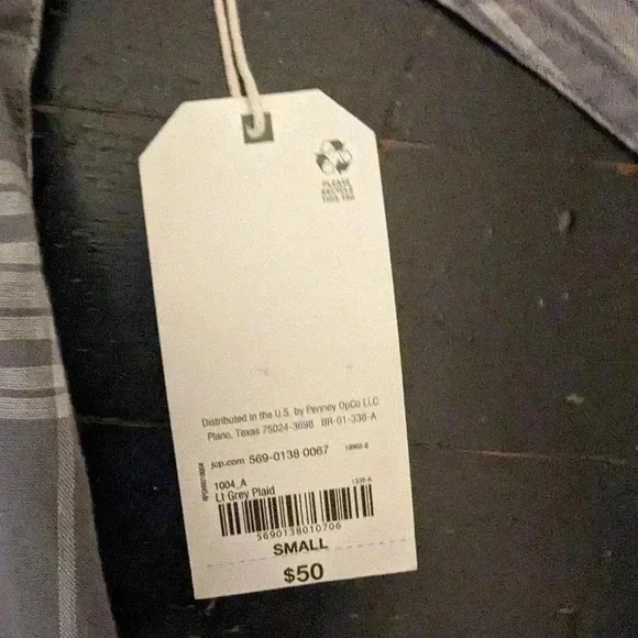 NWT Mutual Weave Grey Plaid Shirt Size Small - Picture 4 of 4